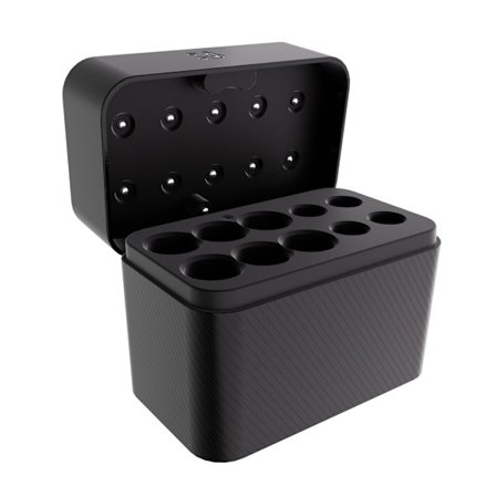 Oppladbart batteriladeetui oppbevaringsboks for 2A 3A batterier magnetisk lokk