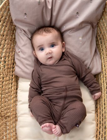 Smallstuff Legging, Rose Brown Drop Needle, Merino Wool - Brown - 92