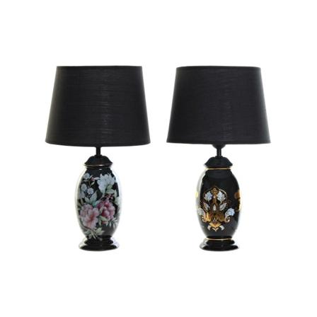 Bordslampa Dkd Home Decor Blommig Svart Gyllene 220 V 50 W (25 X