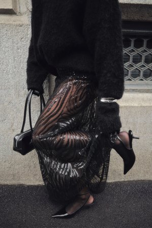 NA-KD bestickter Maxirock - Maxiröcke - Schwarz - EU 36