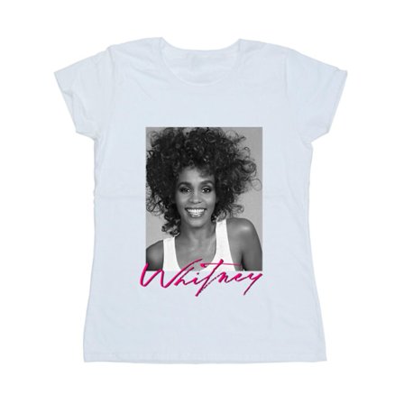 Whitney Houston Dam/Kvinnor Leende Foto Bomull T-shirt L