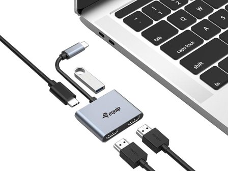 Equip Usb-C 4 In 1 Dual Hdmi Adapter