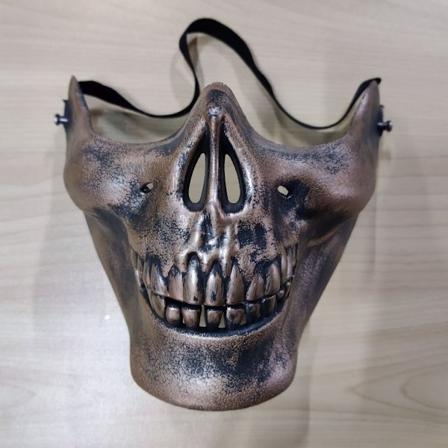 Halloween-skrikmask för vuxna och barn, skräckmask, huvudöverdrag, rolig, läskig, spöklik ansiktsmask, skalle, vampyr, utklädningsmask Skull golden 