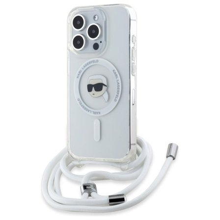 Karl Lagerfeld Crossbody IML Karl Head Magsafe Kotelo iPhone 16 Pro - Kirkas