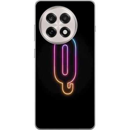 Kompatibel Mobilcover til OnePlus OnePlus 13R Minimalistisk neonbogstav Q i lyse farver mod mørk baggrund