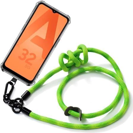 Crossbody etui til Samsung Galaxy A32 5G Beskyttelse Stødsikker anti-ridse med robust skulderrem Grøn
