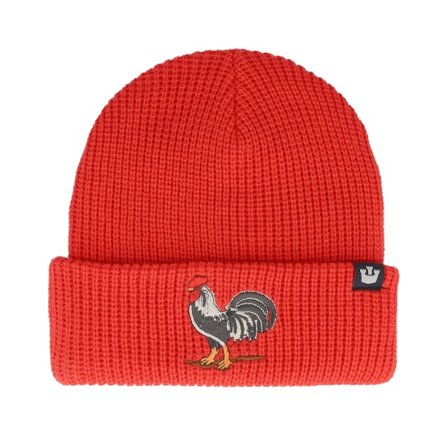 Goorin Bros. - Červená cuff Beanie - Ribbed Rooster Classic Knits Icon Embroidery Red Cuff @ Hatstore