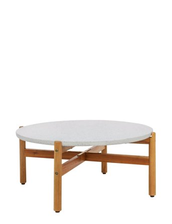 House Nordic Alba - Coffee Table, Acacia/Terazzo, Natural, Ø84,5X38,5 Cm - White - ONE SIZE