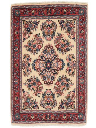 Tapis Sarough 62X98 Rouge Foncé/Noir (Laine, Perse/Iran)