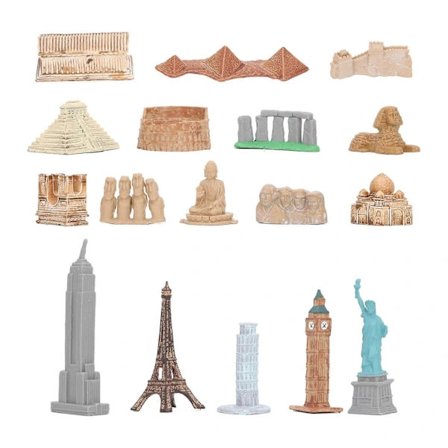 17 st Miniatyr Antika Byggnader Leksaker Runt om i Världen Stad Miniatyrer Byggnader Egyptisk Pyramid Modell Byggsats Forntida Egypten Leksaker