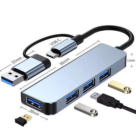 NÖRDIC USB Hub 4 porttia 3xUSB-A 2.0 1xUSB-A 3.0