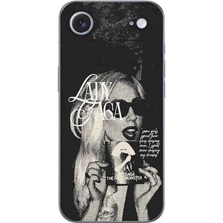 Yhteensopiva Puhelinkuori Apple iPhone 17 Air Lady Gaga mustavalkoinen retrojuliste aurinkolaseilla ja pop-taide-estetiikalla