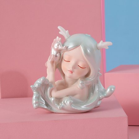 3,54 tum badrum dekoration sjöjungfru flicka presentrum hylla harts prinsessa skulptur dekoration skulptur ängel hem hantverk A