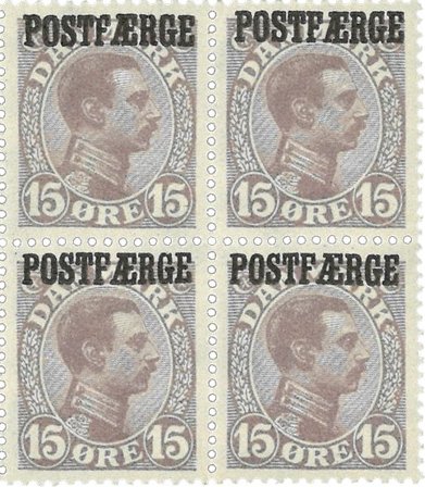 Danmark 1919 - Postfærgemærke AFA 2a - 4-blok - Postfrisk