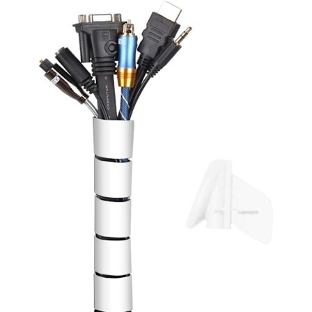 Kabelbeskyttelse, 2m Myk Elektrisk Kabelkanal for oppbevaring eller skjuling av PC-kabler, kabelhåndtering for hjem og kontor, 2m - ∅16mm, hvit