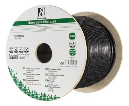 Deltaco samlet kabel - 100 m - svart