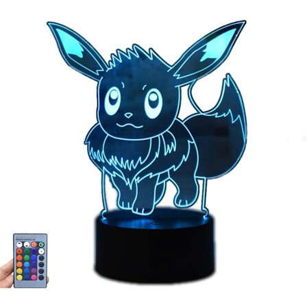 Piirretty Anime Eevee Yövalo 3D Illuusiovalo LED Pöytälamppu Kosketus/Kaukosäädin Makuuhuoneen Sisustusvalo Koti Sisustus Syntymäpäiväjuhlan Tunnelma 