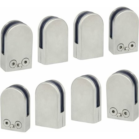 8 st (8-12 mm) glasklämma glas hållare 304 rostfritt stål klämma hållare klämma klämma platt ledstång fönsterbalustrad justerbar trappor badrum