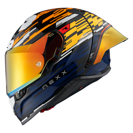 Nexx X.R3R Integralhjälm Glitch Racer Neon Orange/Blå M