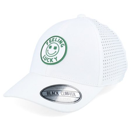 Black Clover - Vit adjustable Keps - Kids Smile White W White Mesh W Patch Adjustable @ Hatstore
