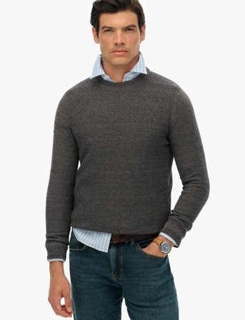 Superdry Lw Cotton Texture Jumper - Grey - XXXL