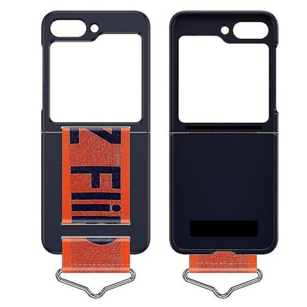 Hengslet Etui Kompatibel med Samsung Galaxy Z Flip 5 med Håndleddsstropp Stativ, Z Flip 5 Håndleddsstropp Stativ Etui
