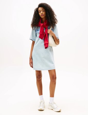 Tommy Jeans A-Line Denim Dress Ext - Blue - XS