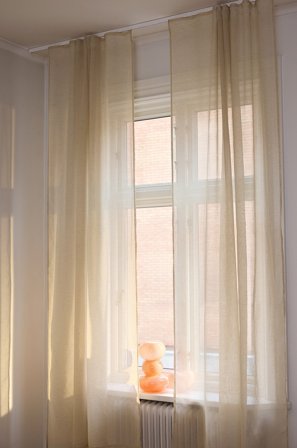 Jotex - Gardin Med Lintekstur 2-pakke lys beige - LIZZIE - Kjøp Lingardiner hos Jotex