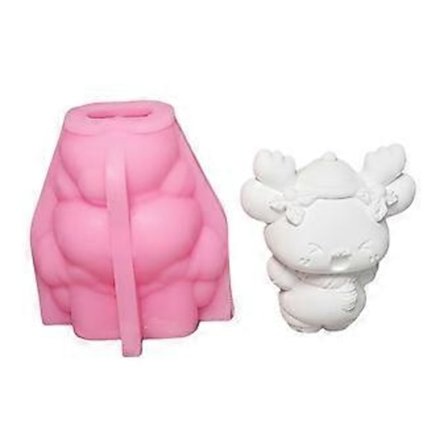 Silikonformer 3D Jule-elg Lysformer Gipsformer Støpeformer Ornament Lyslaging Former Gipsformer