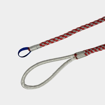 Driza con gaza Liros V-force, alma de Vectran, 24/32 trenzado extra torcido de poliéster, plata/rojo, 40 metros x Ø10 mm