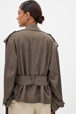 NA-KD Trench doux avec ceinture - Trenchcoats - Marron - EU 40