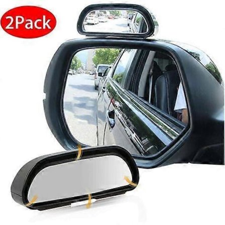 2-pakning 360° blindsone speil for bil, universelle høyre + venstre justerbare HD glass hjelpespeil