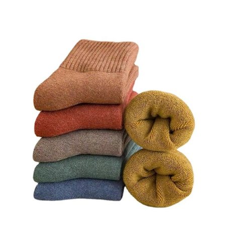 5 par strumpor dam höst vinter, plysch tjocka