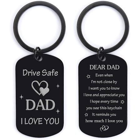 Gave til far fra datter og søn, Drive Safe nøglering til far, julegave, julestrømpe til fødselsdag, Thanksgiving, fars dags gave