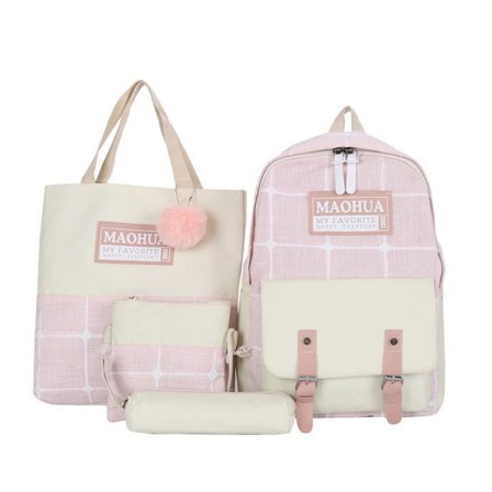 Skolväska Set om 4, Duffelväska-Rosa