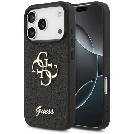 Guess Fixed Glitter Big 4G-fodral för iPhone 17 Pro - svart