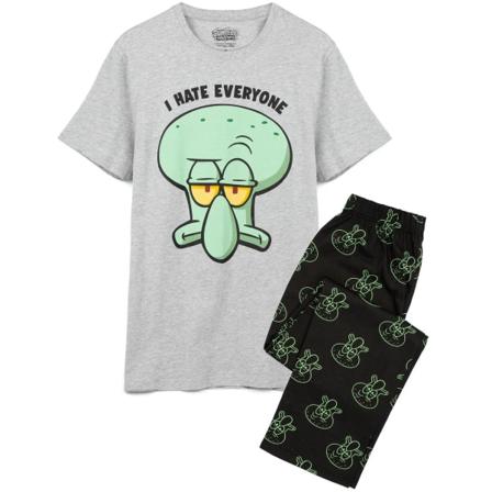 Spongebob Squarepants Herr Squidward Long Pyjamas Set S Grå/bla