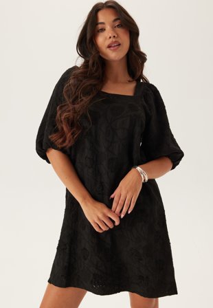 Object Collectors Item - Objgigi 2/4 RE MIDI DRESS RE M - Black - Kläder - - Bubbleroom