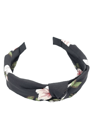 Complement Knutdiadem Med Blom Print Hårband Dam Svart 7-10 liter