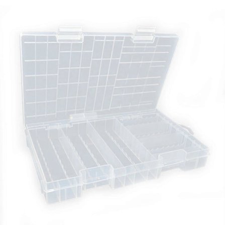 Transparent Bærbar Batteri Organizer Opbevaringsetui Holder Dobbeltlags Batteri Opbevaringsboks Stativ Til 18650 26650 AA AAA Batteri (Transparent)