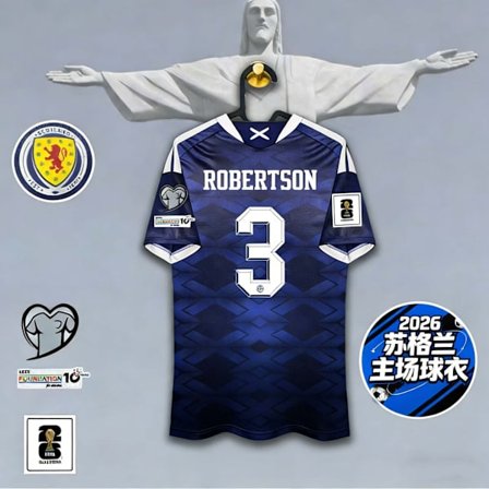 2026 VM i USA-Canada-Mexico Skottlands landslag hjemmedrakt nr. 3 Robertson Fan Edition-trøye