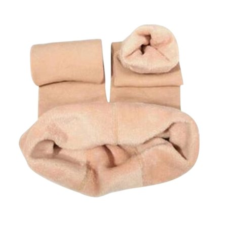 Fleeceforet tights til kvinder - termiske, varme, fleece, uigennemsigtige, med fødder, tykke bukser, fleece strømpebukser, vinter leggings, varme