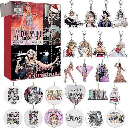 2025 Julekalender 24 Dages Nedtælling Taylor Swift Times Tour Hængende Ornament Nøglering Fan Overraskelse Blind Box Gave