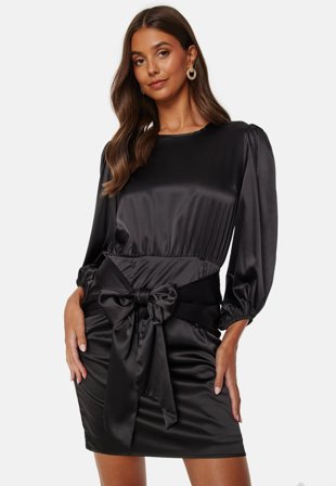 BUBBLEROOM Nellie Satin Dress Black Tøj