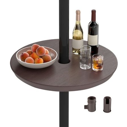 COSTWAY 50 cm Rundt Bord til Parasol med 38/48 mm Justerbar Udendørs - Bærbar og Let, til Pool, Strand, Have Brun