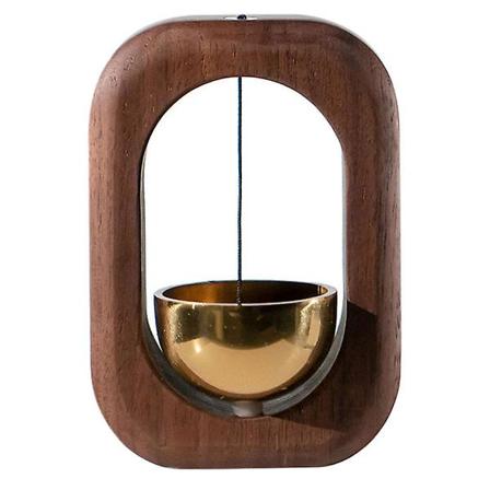 Jääkaappimagneetti Koristeellinen Ovikellon Soittokello Metalli Kellon Tuulenkellot Kuparinen Tuulenkellot Puu Voittaa Brown 10X7CM