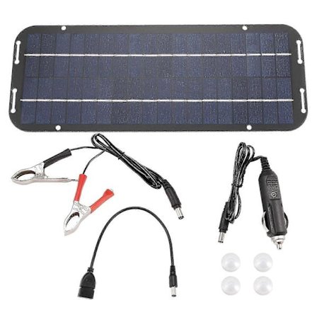 12V 60W Solpaneler Laddare Bil Motorcykel Solpanel Billaddare