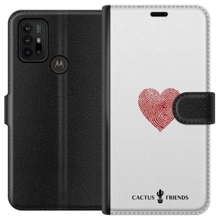 Kompatibel Tegnebogsetui til Motorola Motorola Moto G30 Cactus and Friends - Fingerprint Love