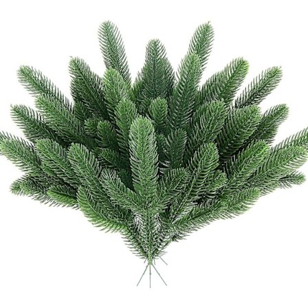 24 kpl keinotekoisia vihreitä männynoksia jouluköynnösten tekoon, seppeleiden valmistustarvikkeita ja joulukoristeita kotiin ja puutarhaan (B) (LGL)