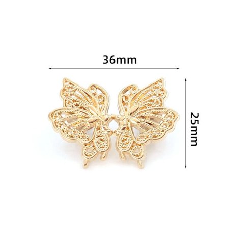 2 STK bukse midje strammer knappnåler GULL ELEGANT BUTTERFLY